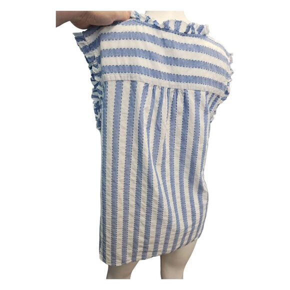 Talbots Blue Striped Top Women's SZ 1X Shell Plus Size Summer - Picture 6 of 9